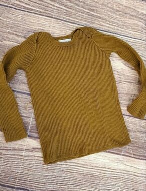 Mabli mustard kids ribbed crewneck sweater size 18m